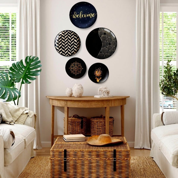 Black Beauty Wall Plate Set | Wall Hanging Decoration Ideas | Home Decor & Gift | buy online India